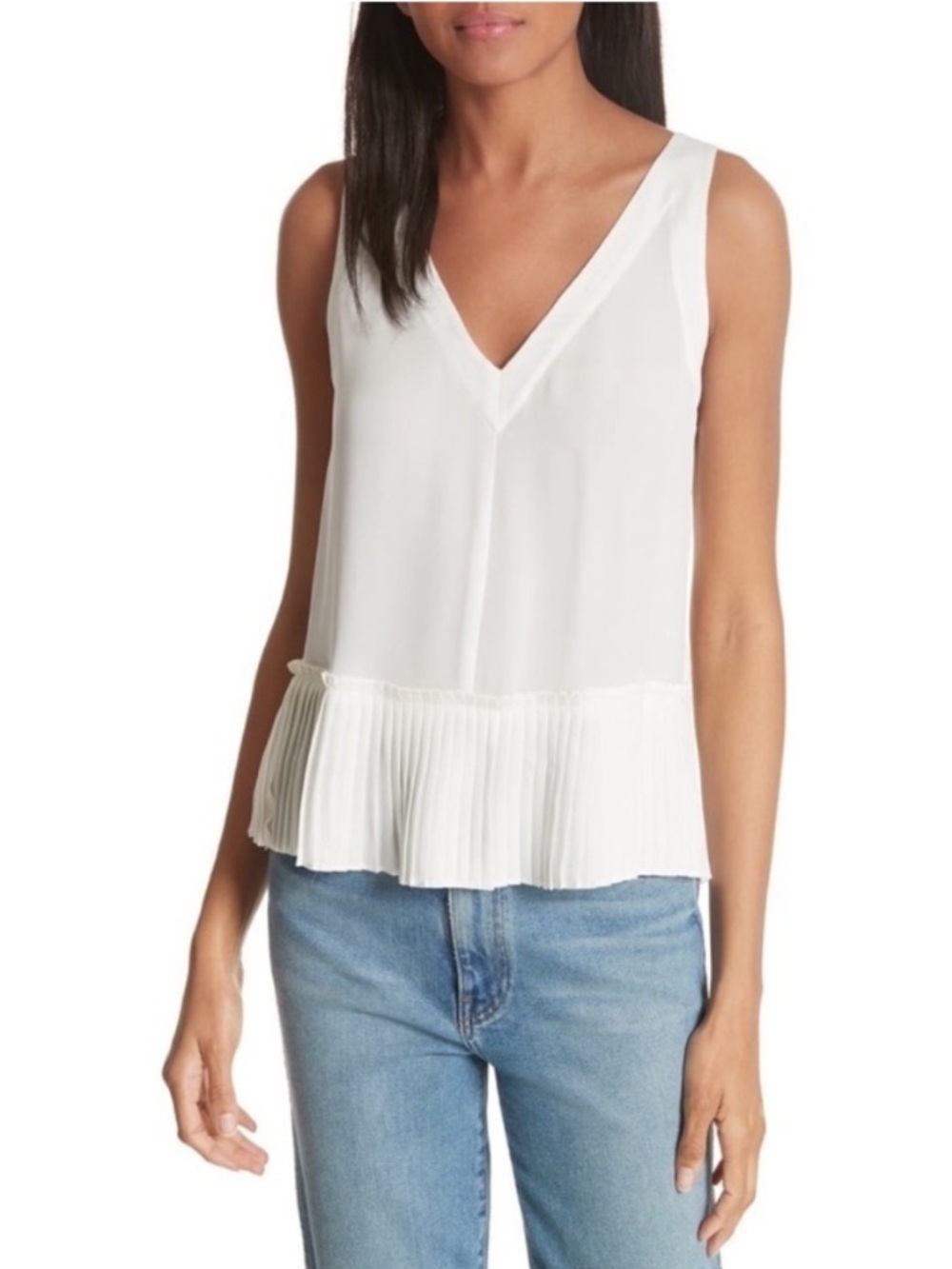 ✨Rebecca Taylor silk pleated tank top